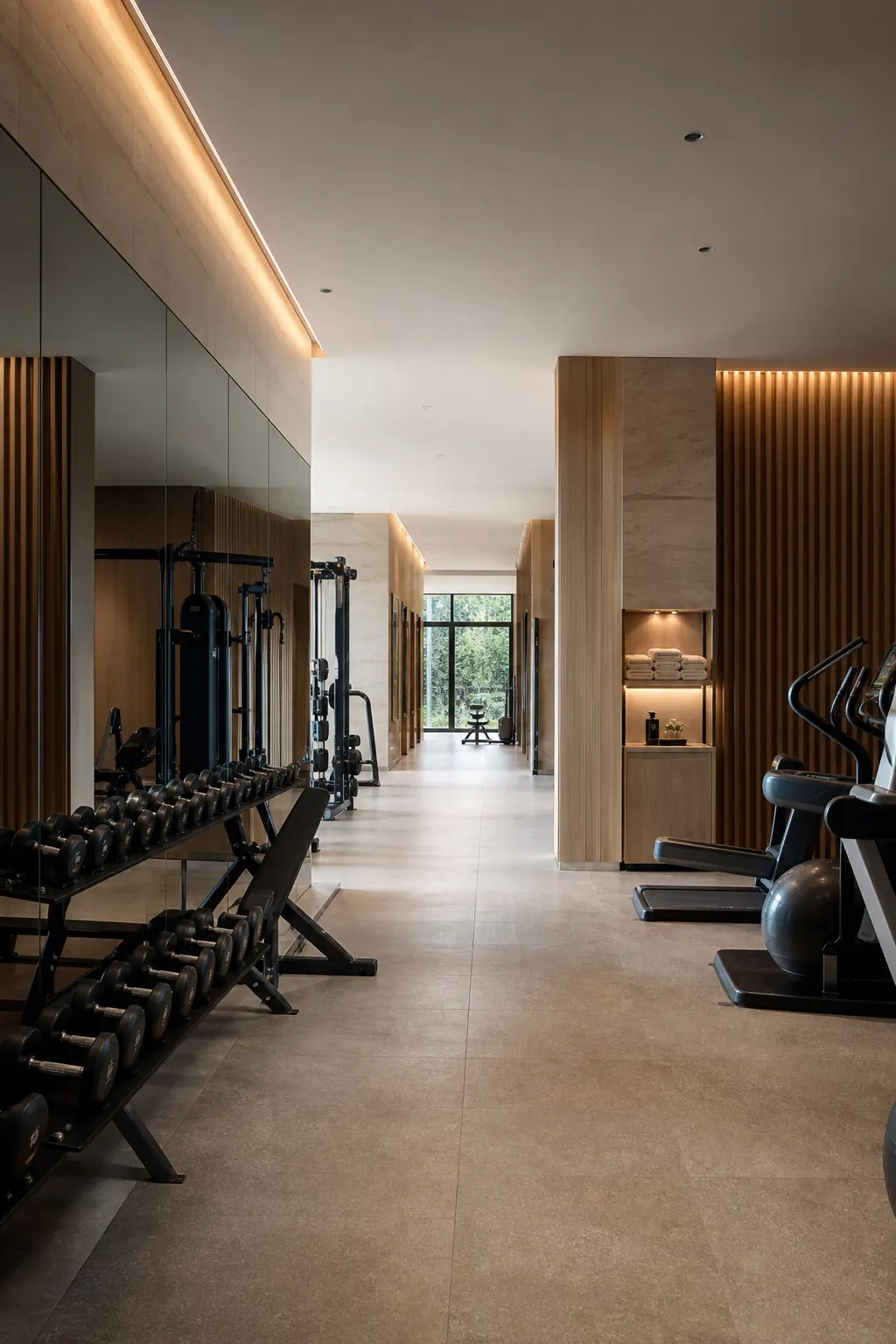Gym inside Merkama's wellness floor